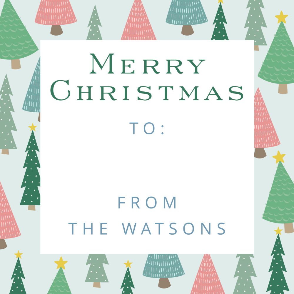 Cute Pastel Christmas Trees Gift Sticker