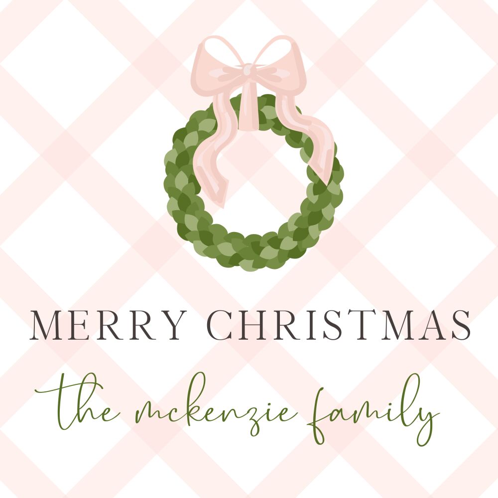 Lattice Wreath Holiday Enclosure Card