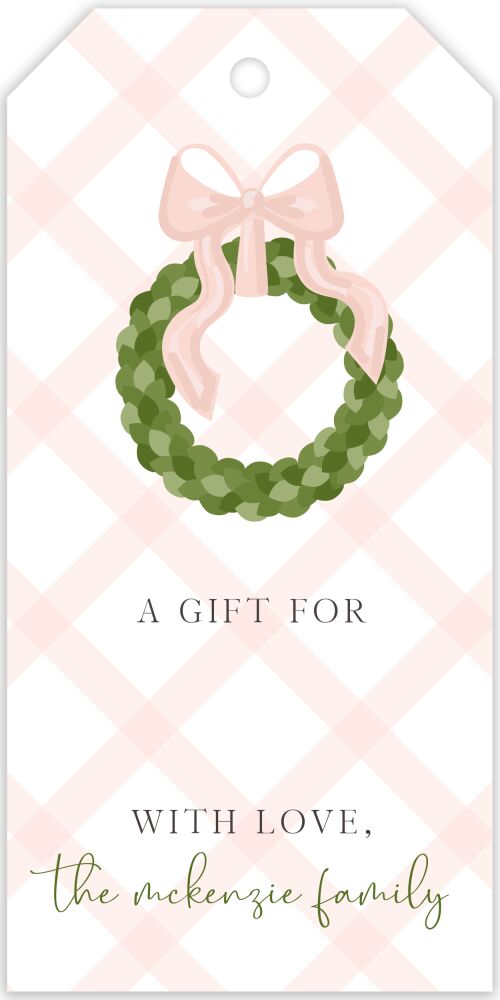 Lattice Wreath Hanging Gift Tag