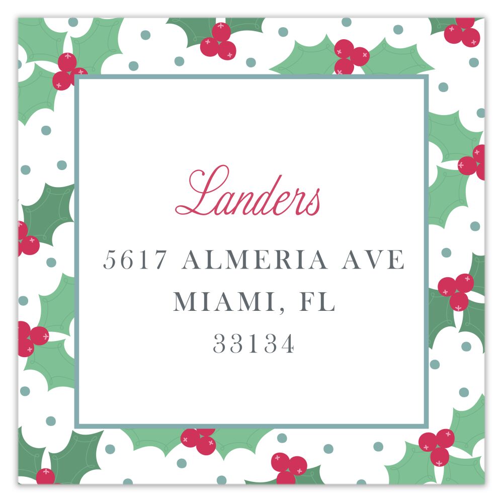 Holly Return Address Sticker