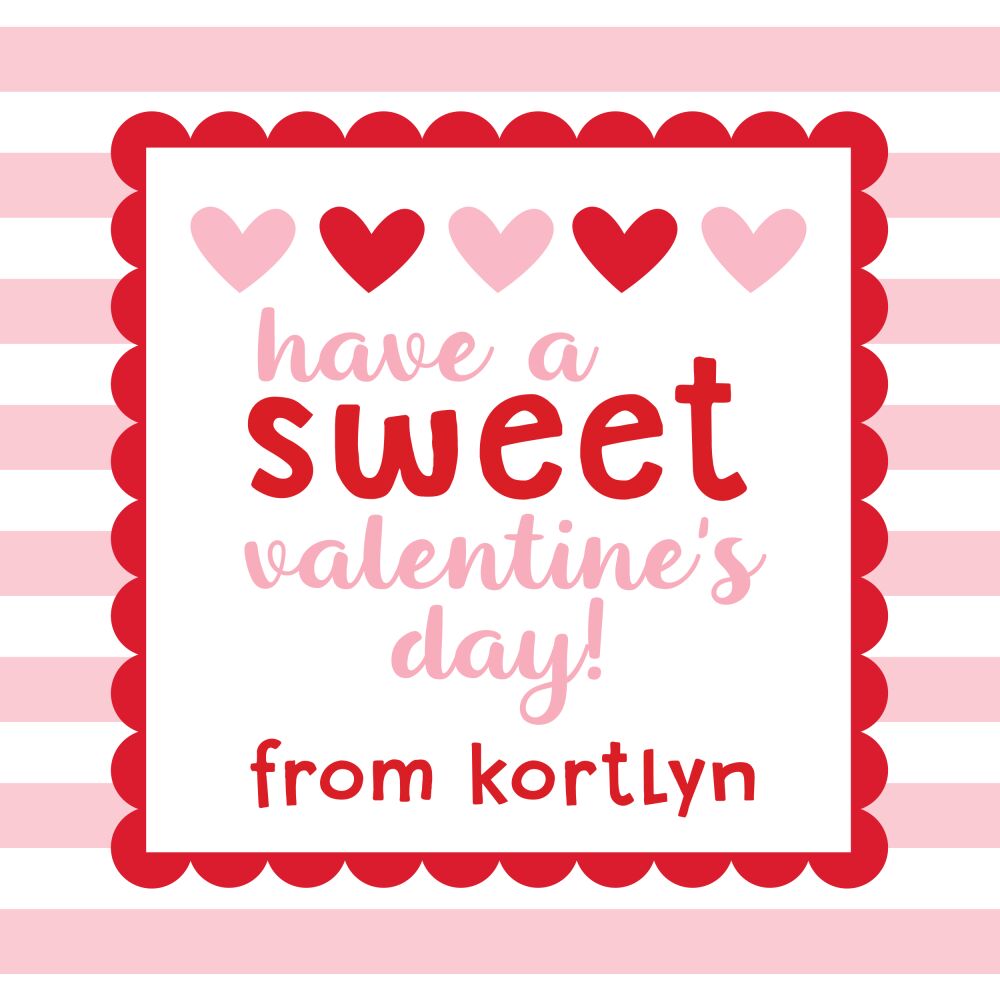 Heart Stripes Valentine Card