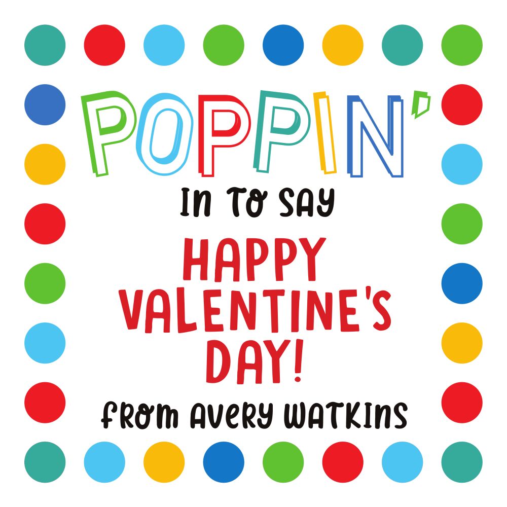 Poppin' Primary Valentine Sticker