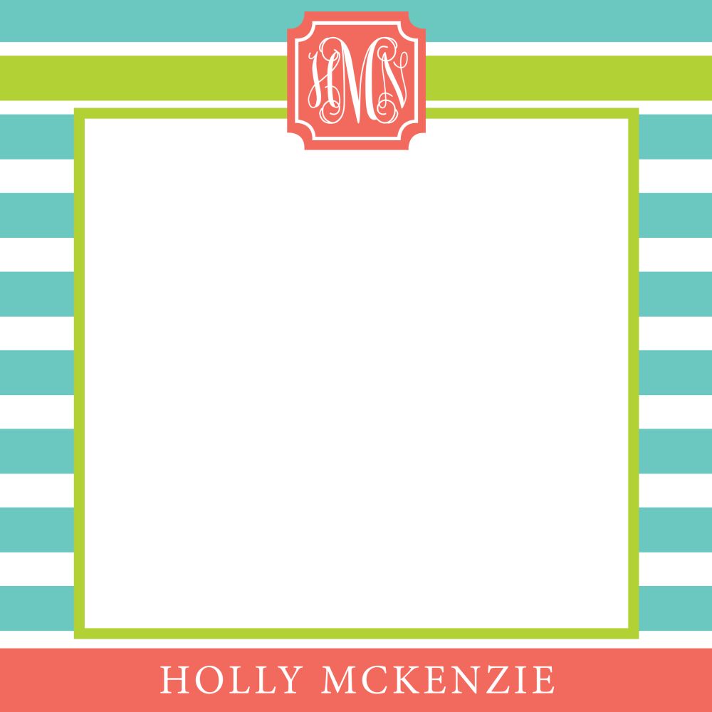 Mint Lime Poppy Square Notepad