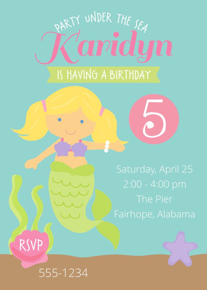 Mermaid Invitation
