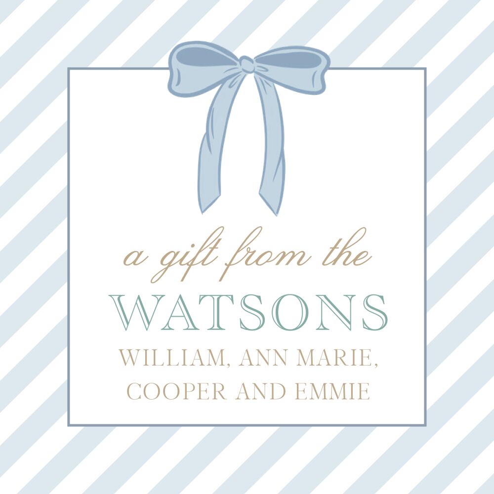 Angled Stripe Bow Enclosure Card 
