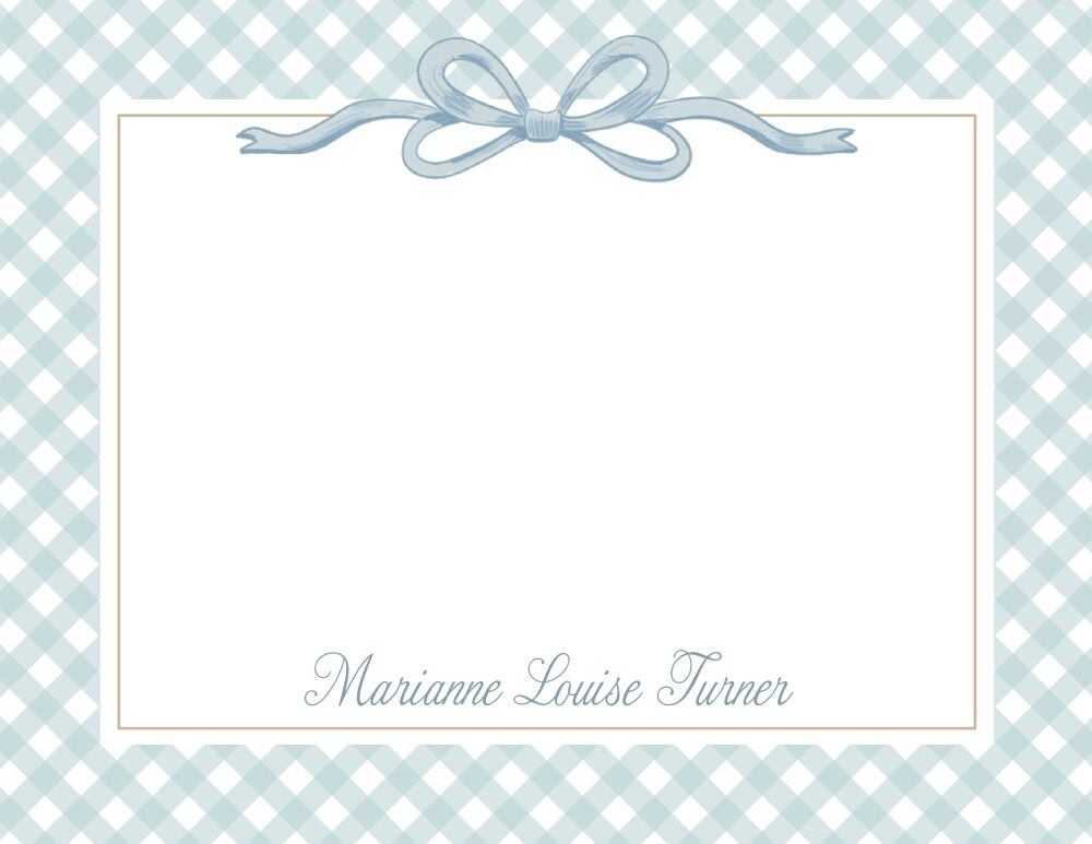 Bow Blue Flat Note Card
