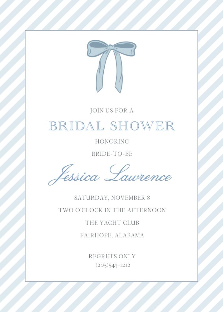 Angled Stripe Bow Invitation