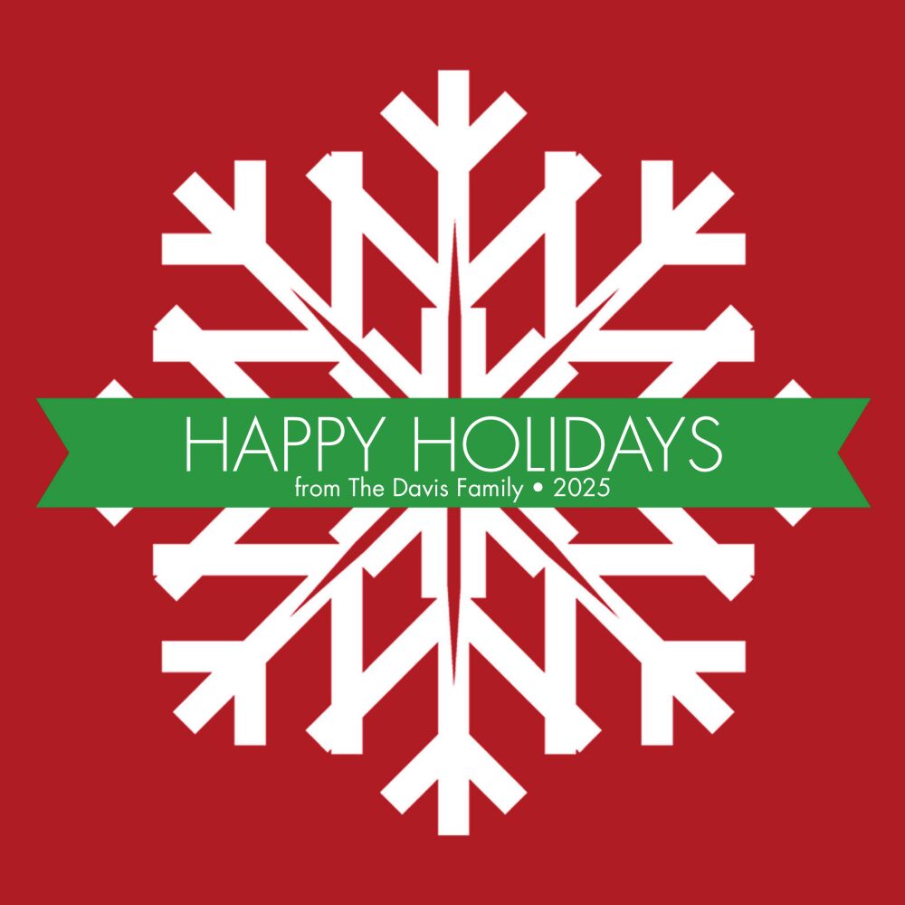 Snowflake Square Flat Holiday Greeting Card