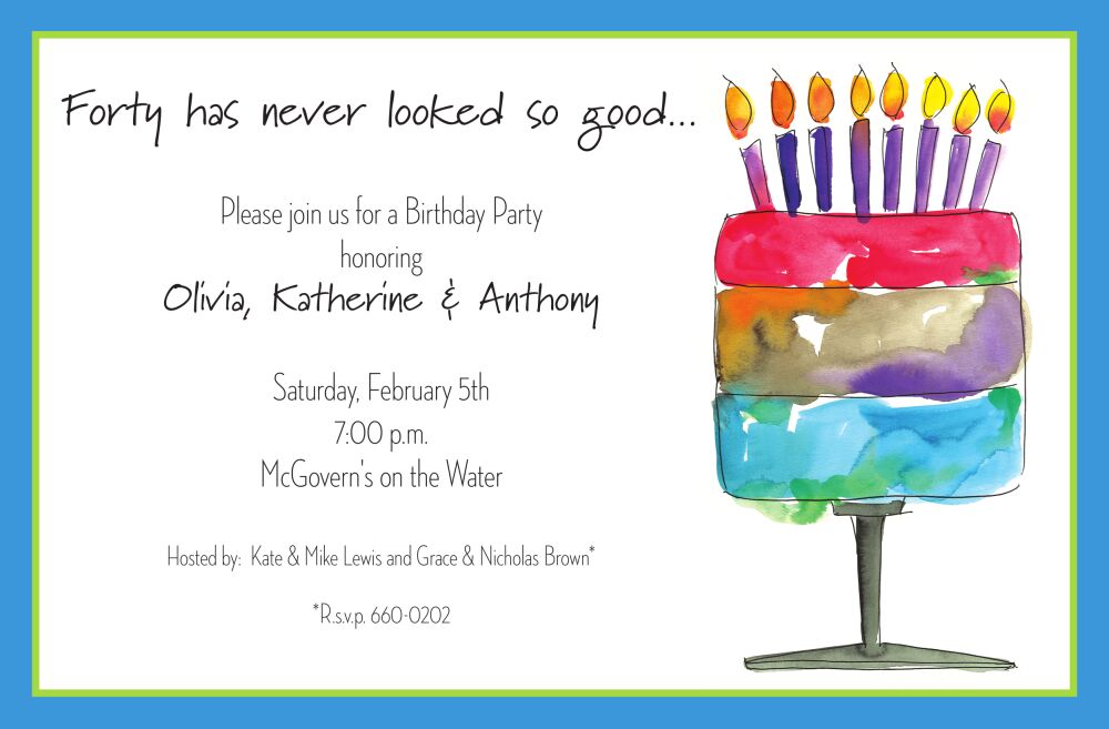 Cake For Him Invitation