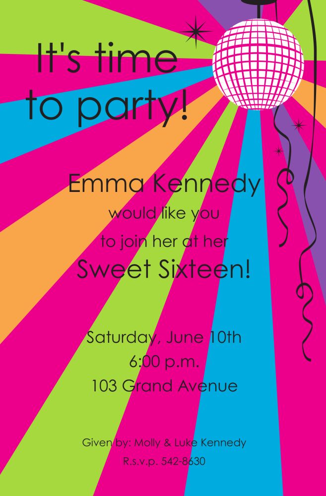 Disco Party Invitation