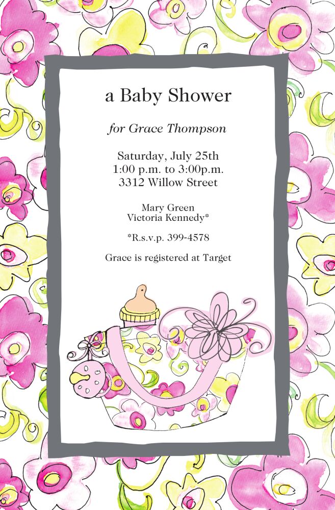 Diaper Bag Girl Invitation