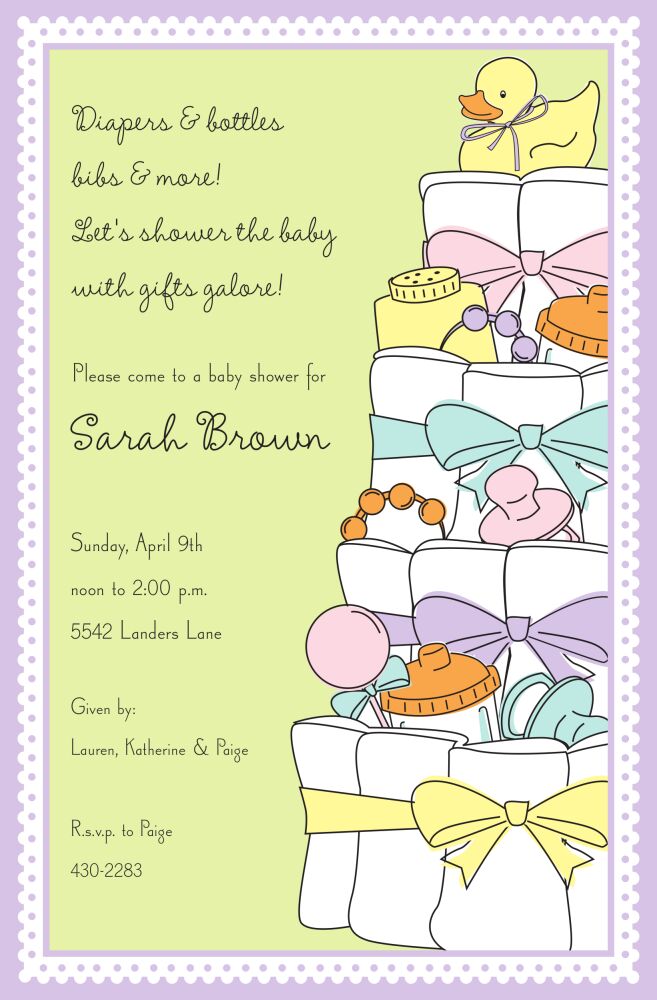 Diaper Cake Invitation