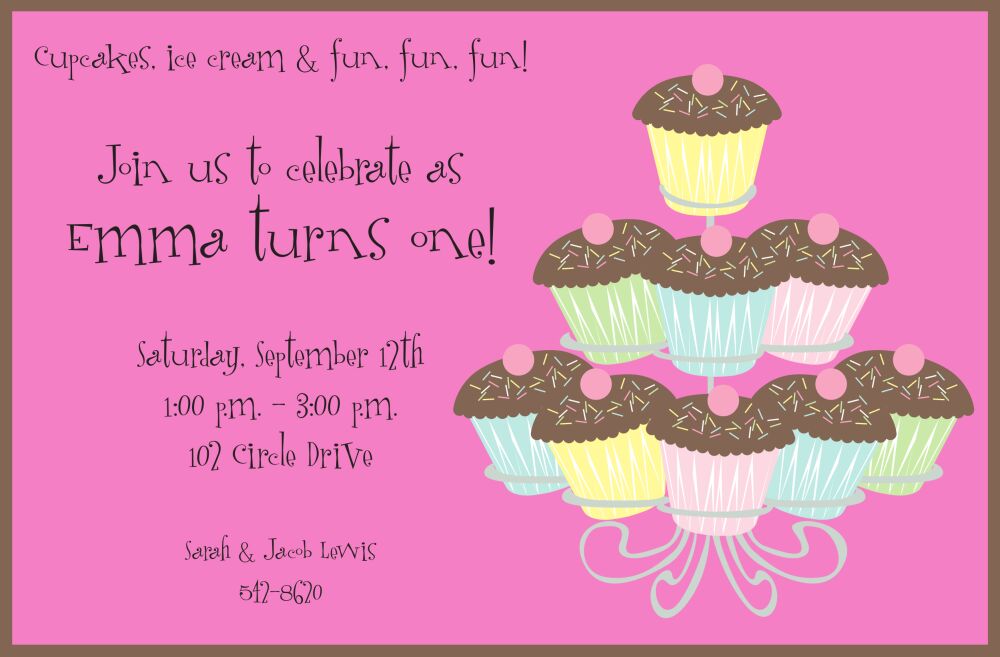 Cupcake Time Invitation