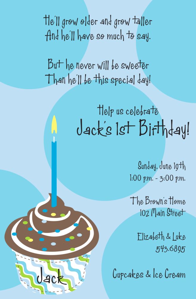 Guy Cupcake Invitation