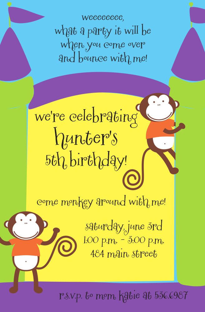 Monkey Bounce Invitation