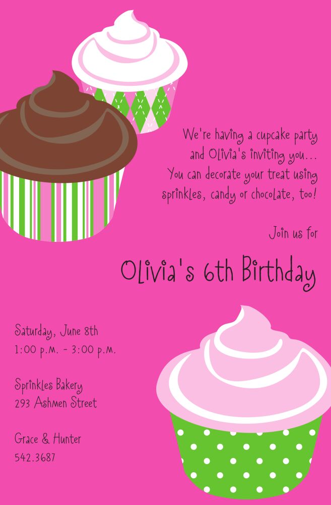 Preppy Cupcakes Invitation