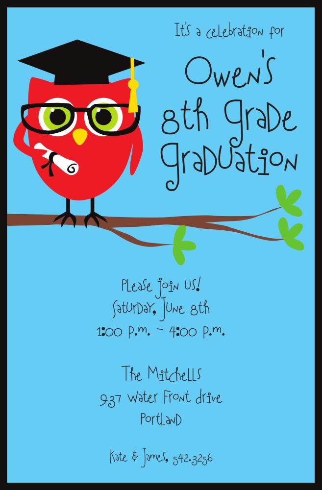Owl Grad Invitation