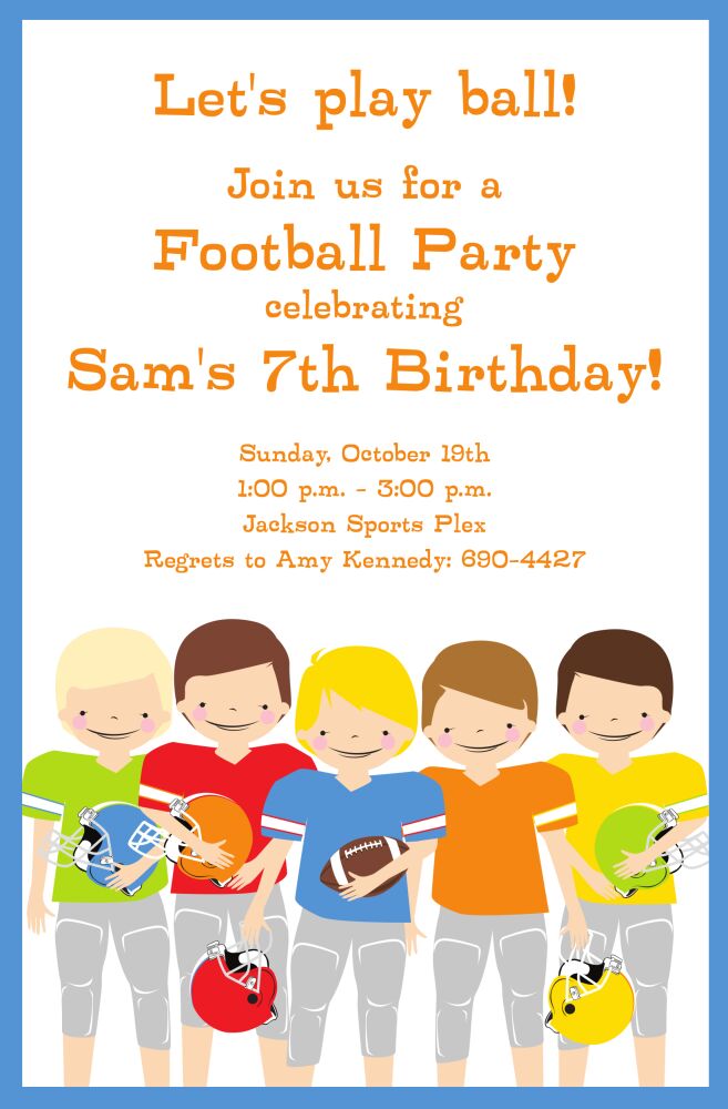 Football Boys Invitation