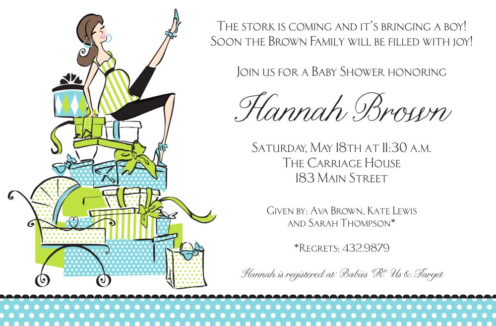 Mommy Blue Invitation