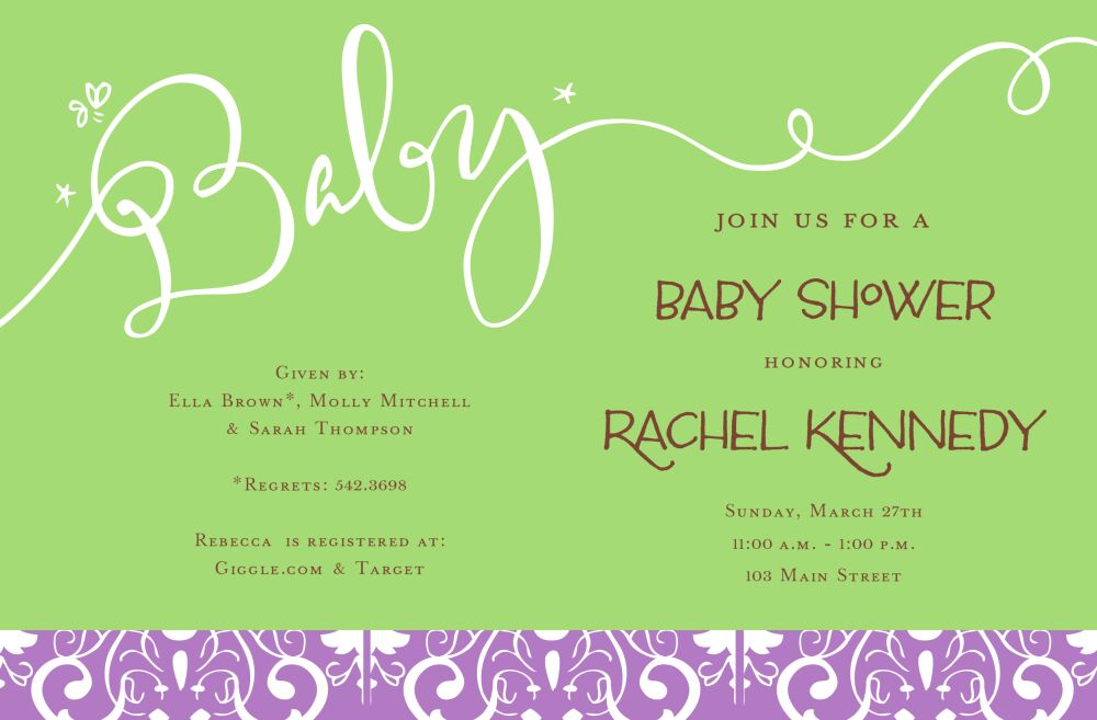 Baby Green Invitation