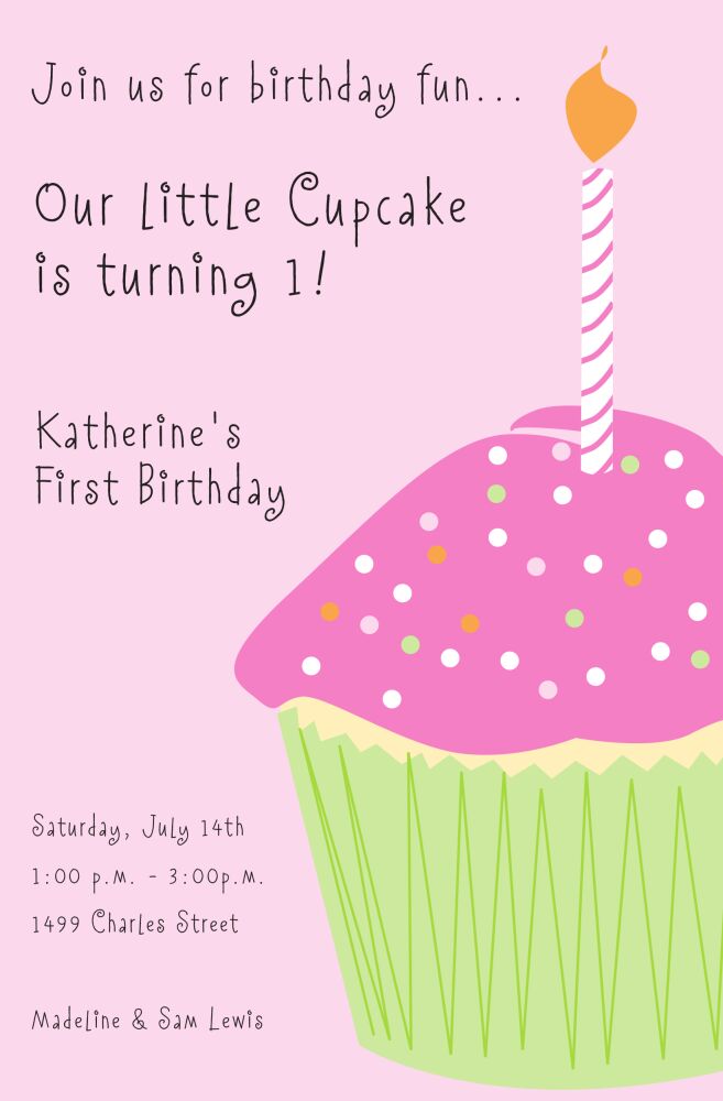 Cupcake Girl Invitation