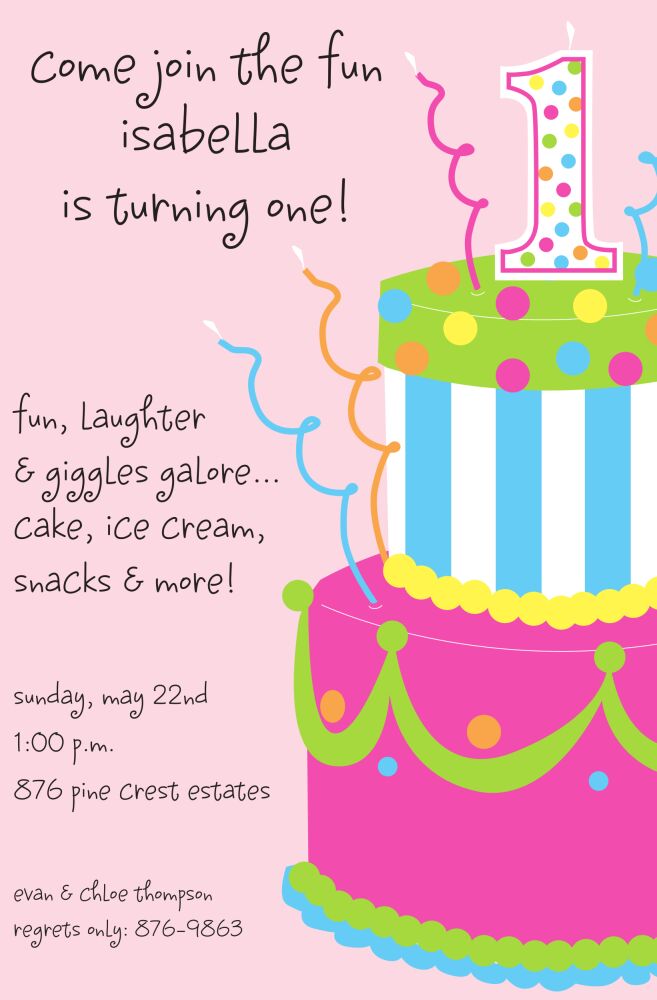 Pink Cake Invitation