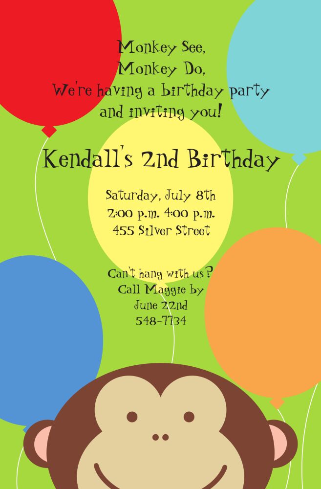 Peeking Monkey Invitation