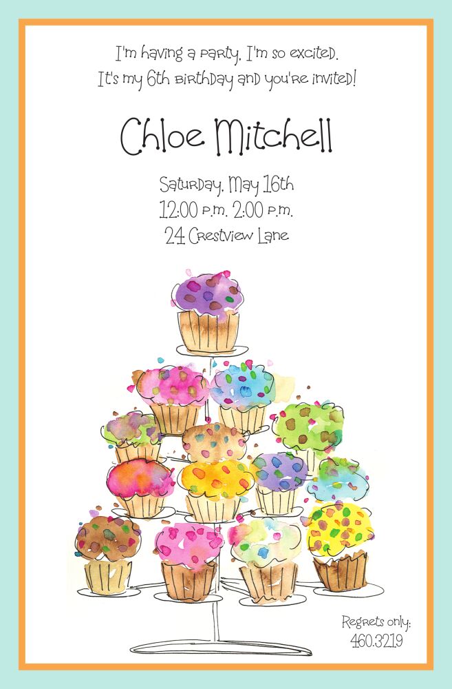 Cupcake Stand Invitation