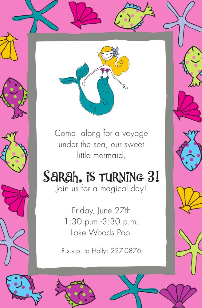 Mermaid Girl Invitation
