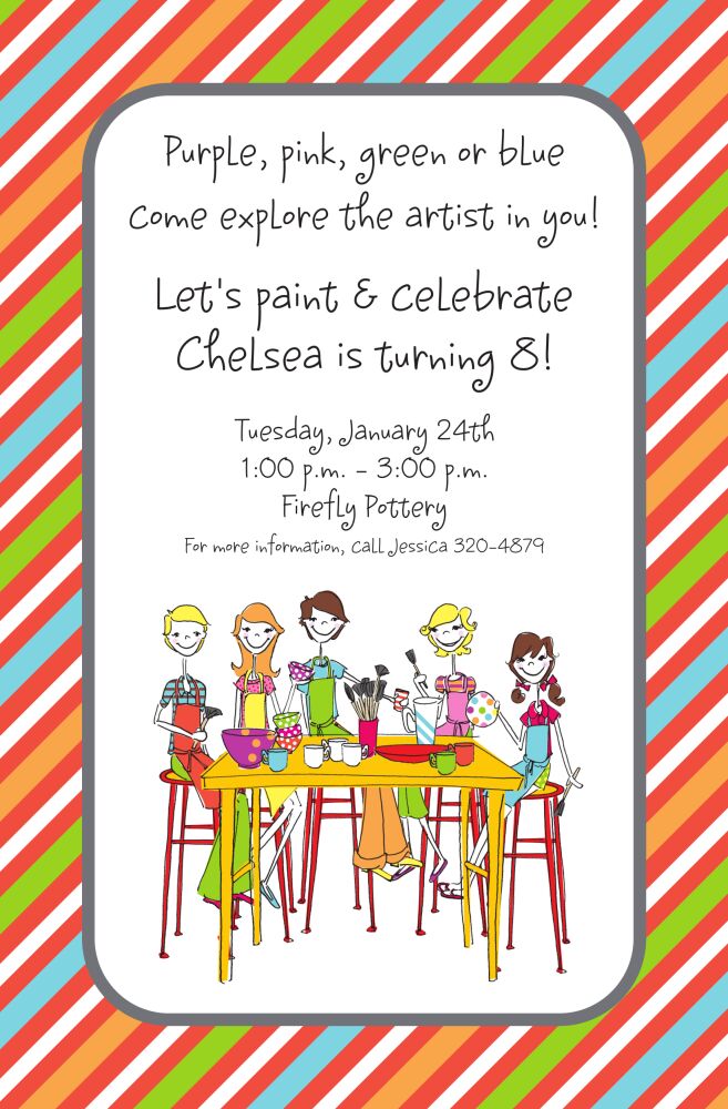 Pottery Party Invitation
