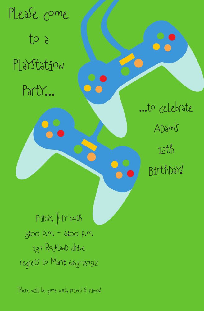 Video Games Invitation