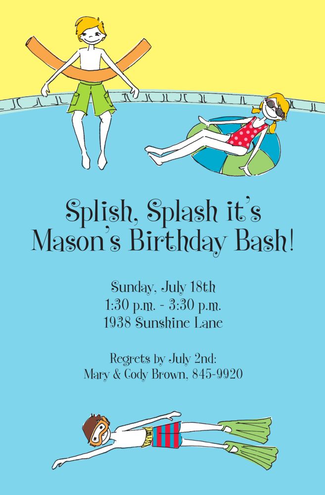 Pool Kids Invitation