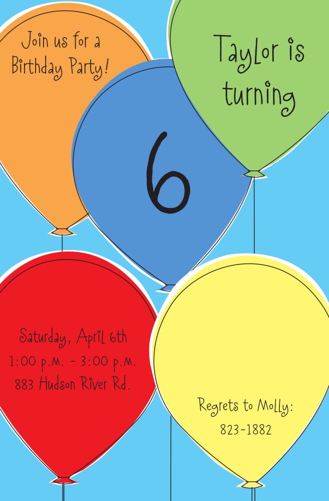 Party Balloons Invitation