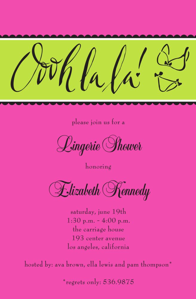 Ooh Lingerie Invitation
