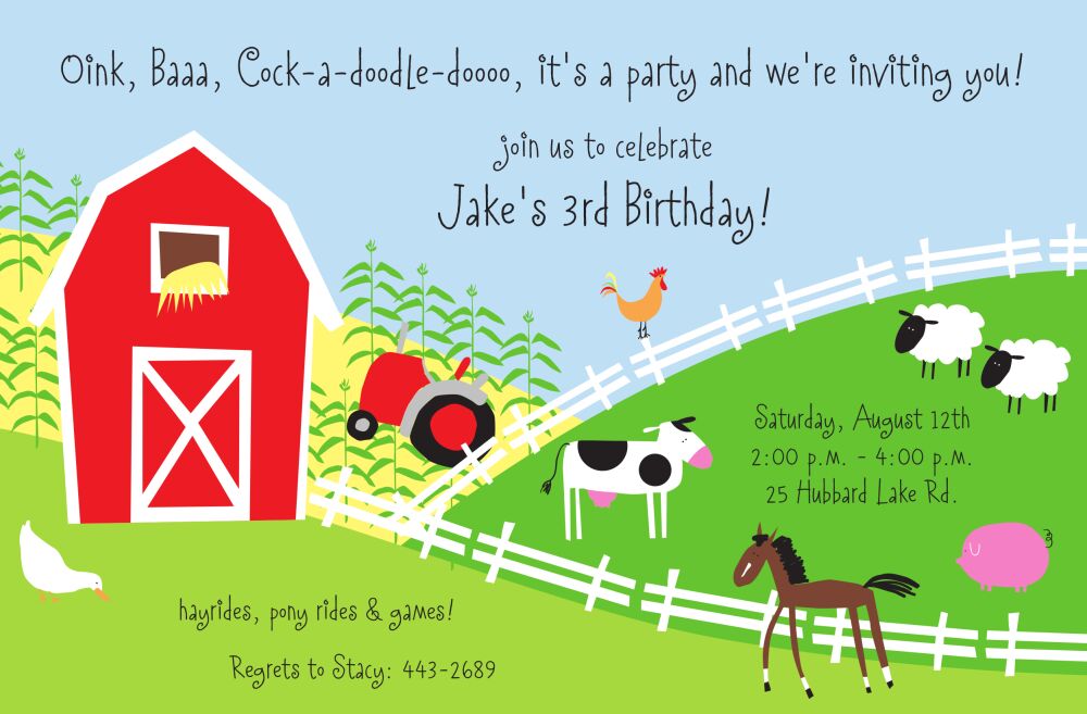 Farm Scene Invitation