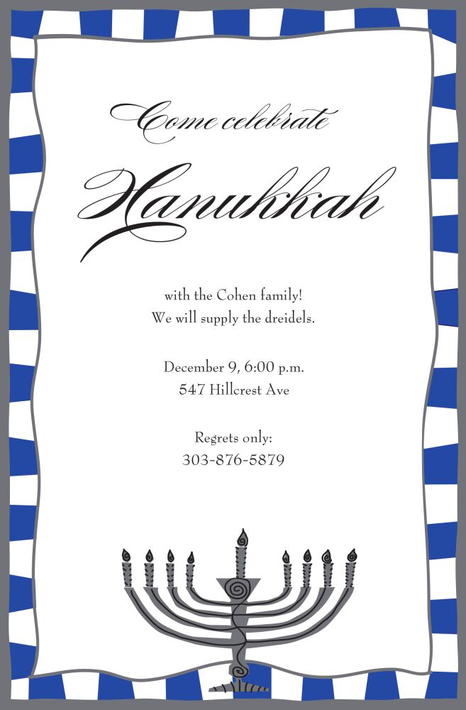Menorah Invitation
