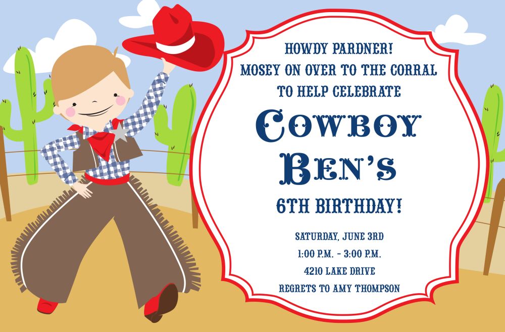 Howdy Boy Invitation
