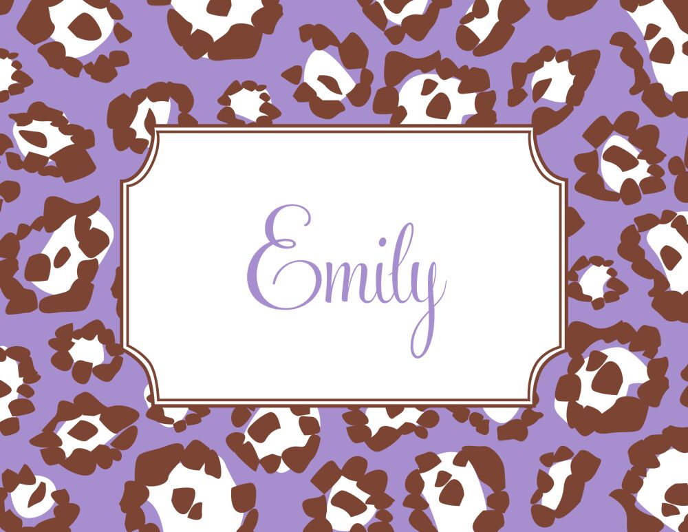 Lilac Leopard Folded Note