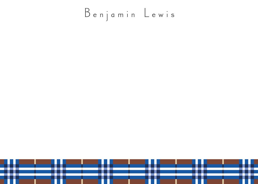 His Plaid Royal Flat Note