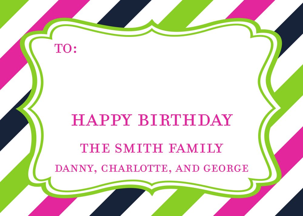 Summer Stripe Enclosure Card