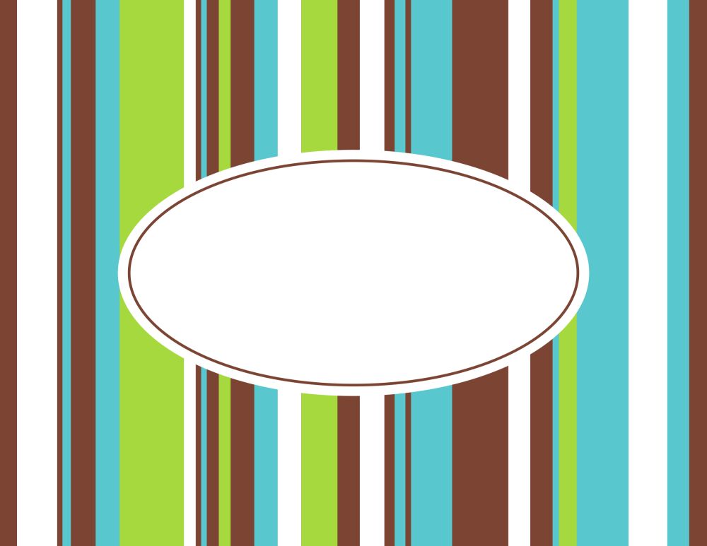 Retro Stripe Blue Folded Note