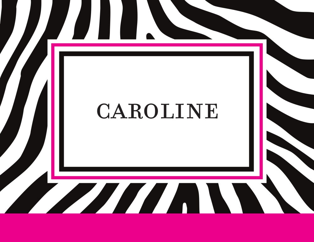 Zebra Pink Folded Note