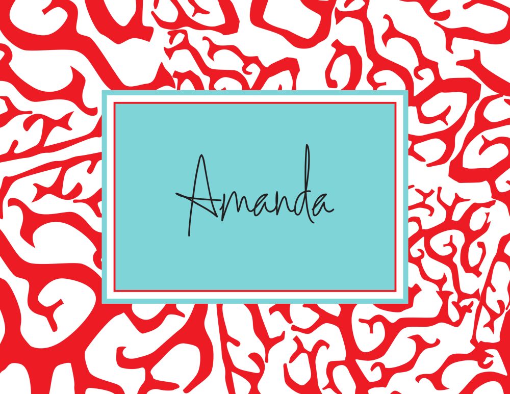 Coral Folded Note