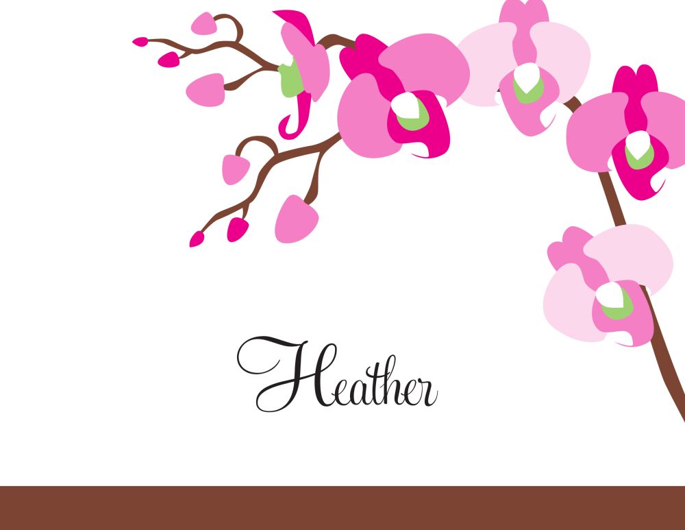 Orchid Blossoms Folded Note