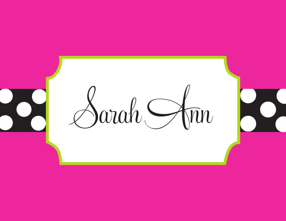 Bookplate Pink Folded Note