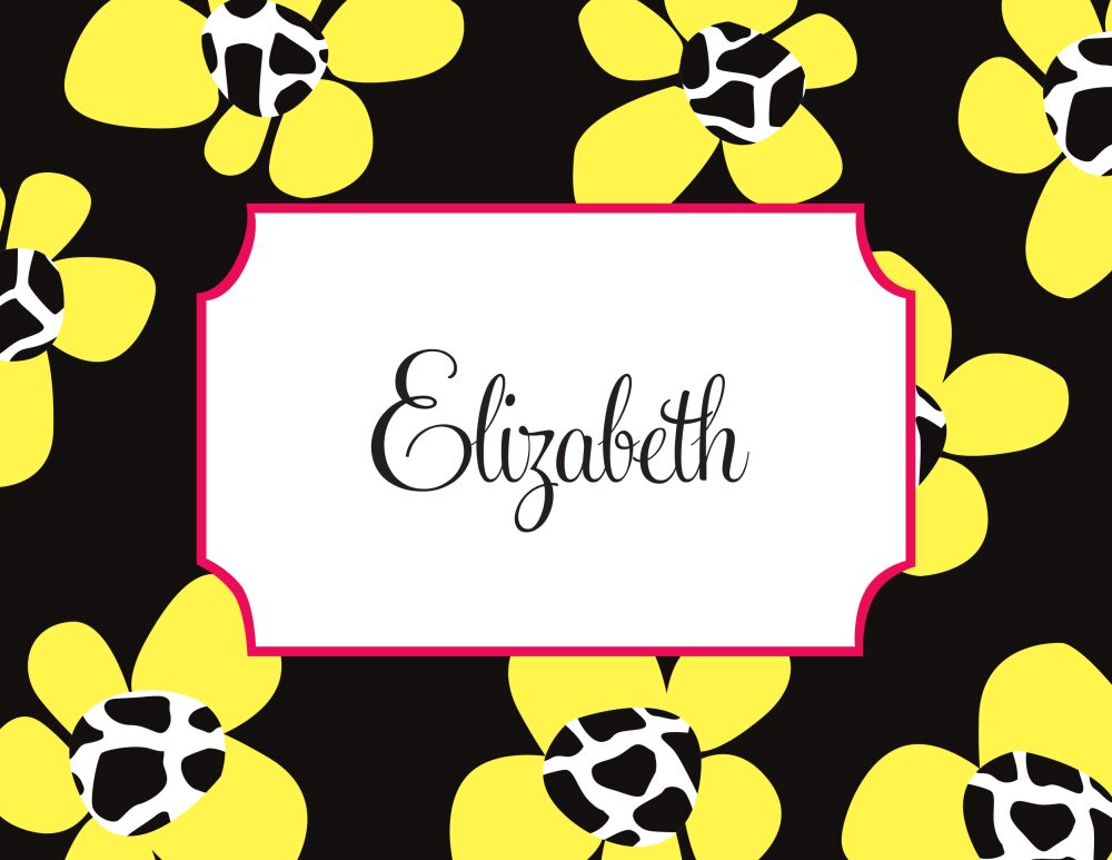 Wildflower Black Folded Note
