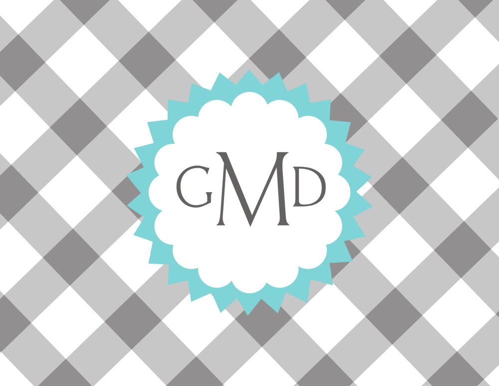 Gray Plaid Folded Note