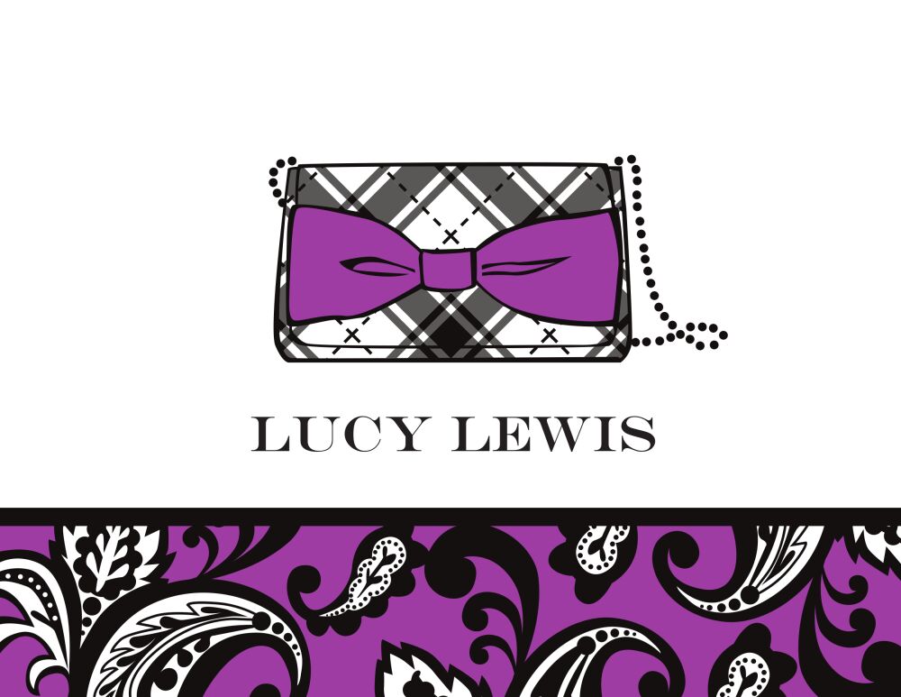 Preppy Purple Clutch Folded Note