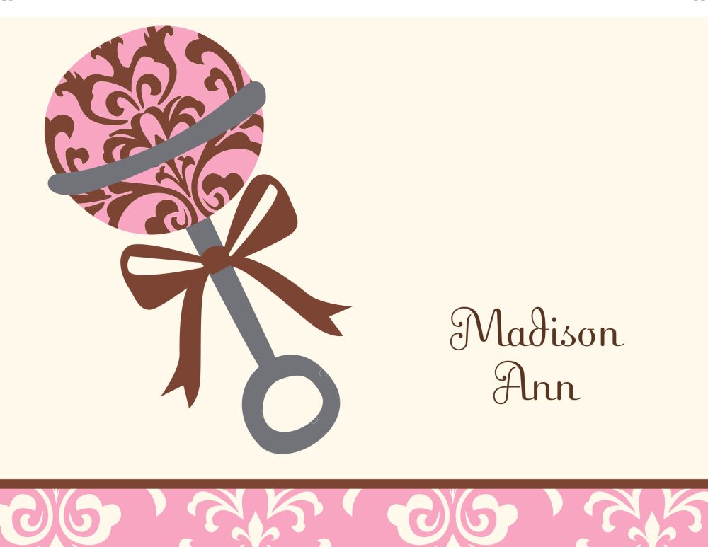 Rattle Pink Folded Note