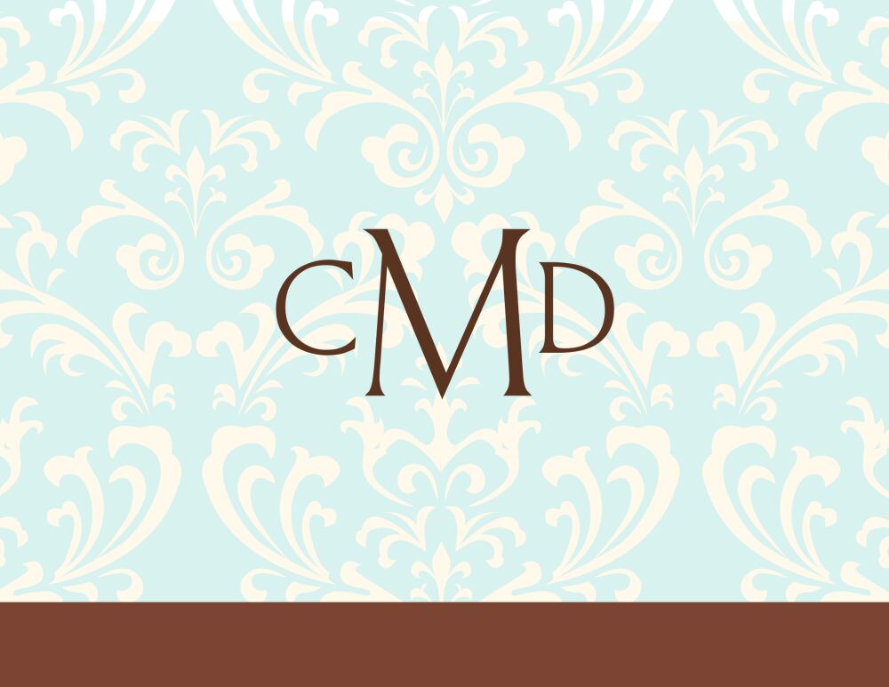 Posh Blue Folded Note